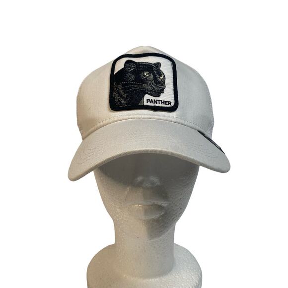 Goorin Bros Trucker Hat The Farm Panther White Baseball Cap Animal Patch - Picture 1 of 11